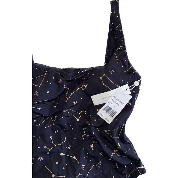 Sunshine 79 Womens Black and Gold Constellation Bathing Suit US Size 4 NWT - Picture 3 of 4